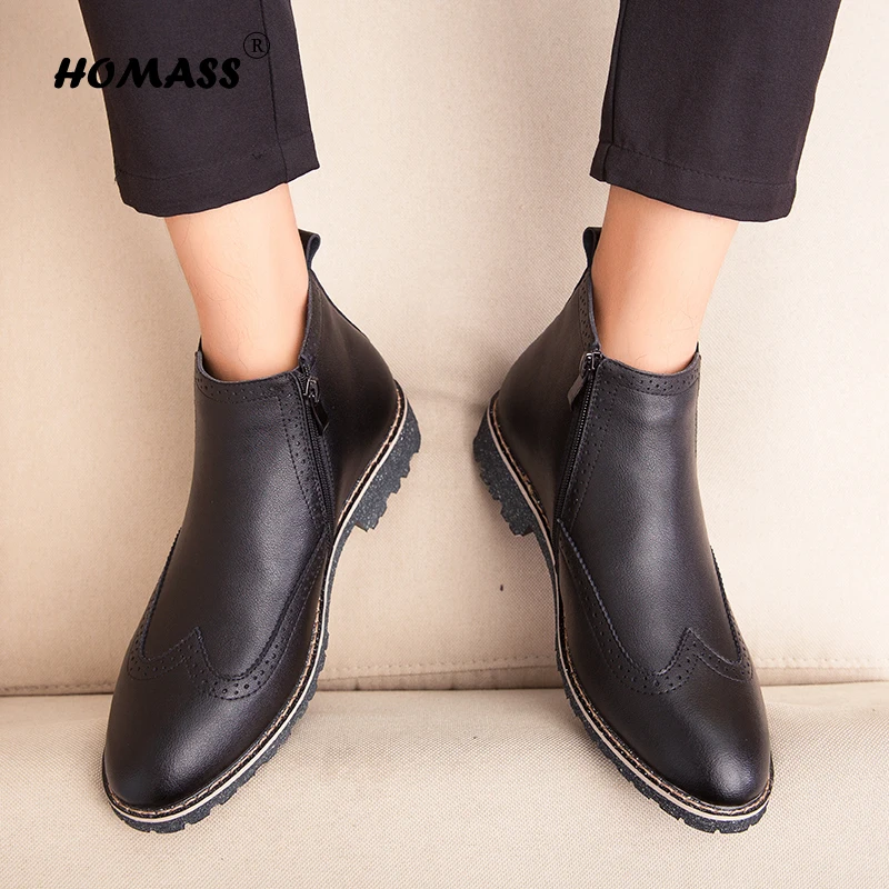 

Men Chelsea boots ankle boot leather slip on rubber Pointed Real leather shoes Brocken Office wedding business Men boots