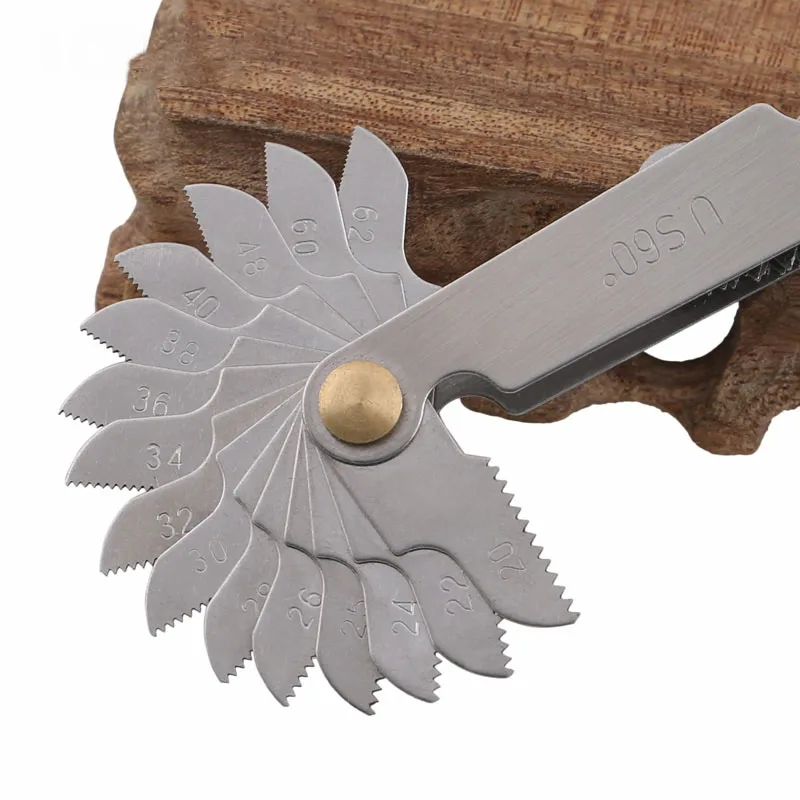 Резьбовой шаблон Нержавеющая сталь винтовой датчик 55/60 градусов лезвия Комплект