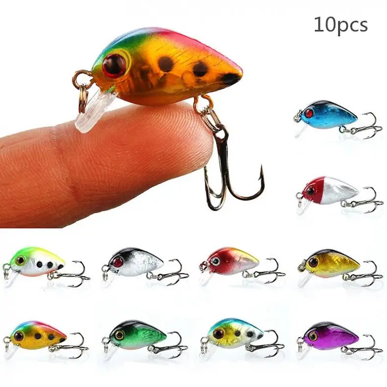 

10pcs/box 3cm 1.5g Fishing Lures Kit Topwater Hard Baits Minnow Crankbait for Bass Pike Fit Saltwater and Freshwater