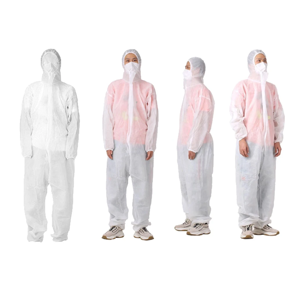 

Unisex Sanitary Protection Jumpsuit Hazmat Suit Zip Isolation Protective Coveralls Disposable Factory Hospital Safety Clothing