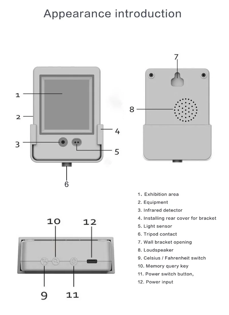 Профессиональный Автоматический Бесконтактный термометр AI офисный для сада