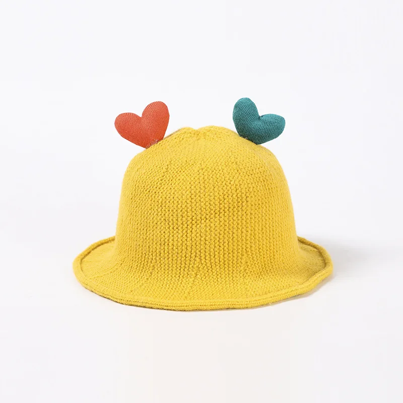 

Korea Autumn Children's Colorful Love Knit Fisherman Hat Baby Knitting Wool Hats For Boys And Girls To Keep Warm Winter Caps