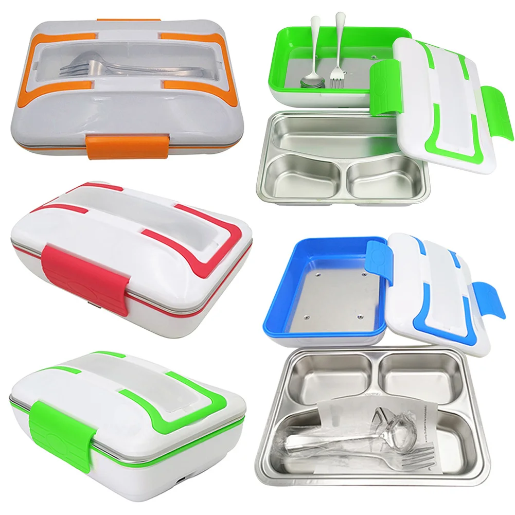 

Bento Office Travel Home Double Layer With Removable Container Stainless Steel Picnic Dinnerware Electric Warmer Lunch Box