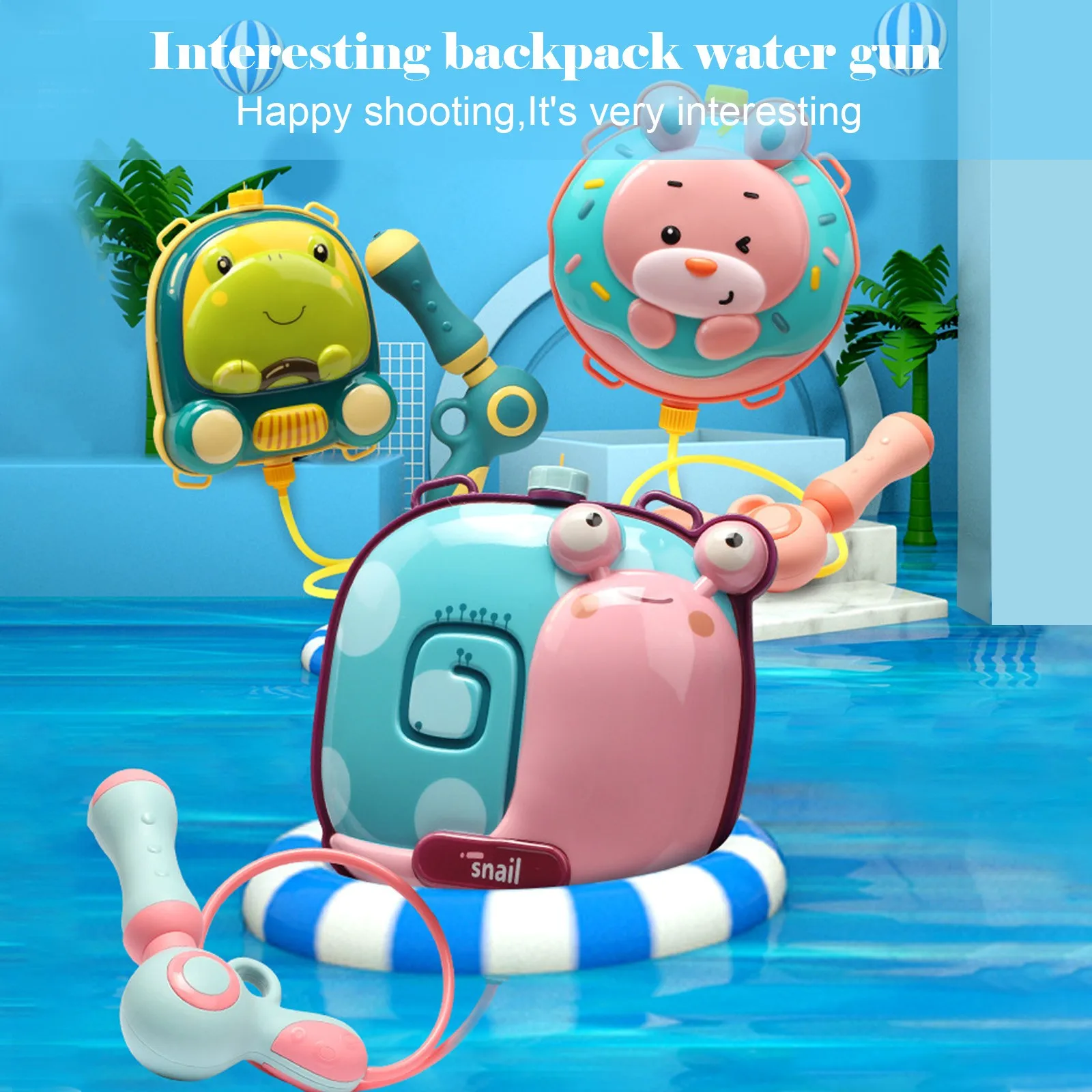 

Children's toys Cartoon bunny water spray toy backpack Children's long-distance beach play toys Outdoor toys 40*