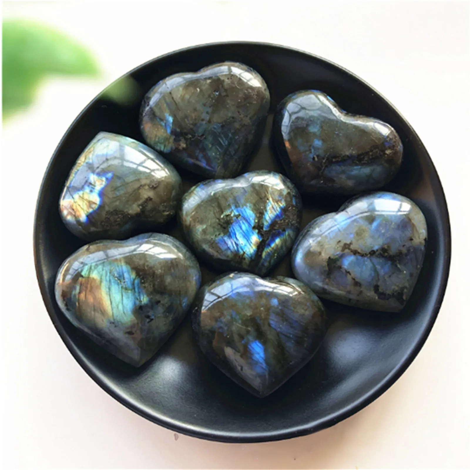 

1 pcs crystal labradorite moonstone palm stone treatment quartz gemstone heart-shaped home decoration ornaments power stone rock