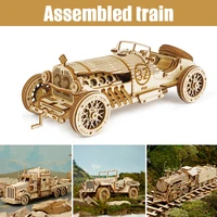 3d wooden puzzle train model diy wooden train toy mechanical train model kit tn99
