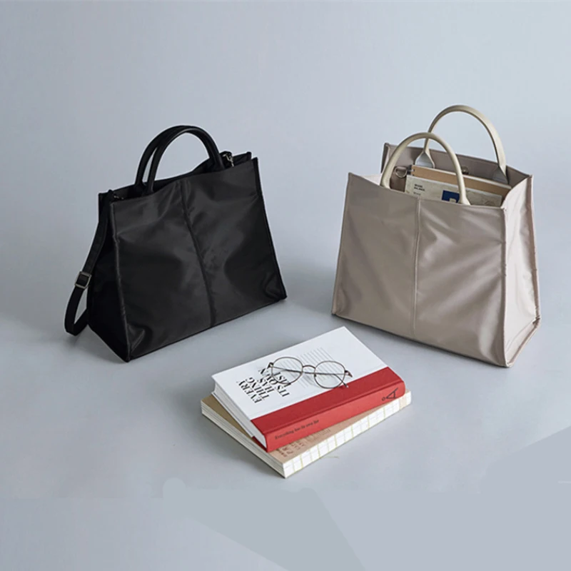 2022 Simple Nylon Business Briefcase Female Ol Lightweight Waterproof Handbag Student Shoulder Slung Briefcase