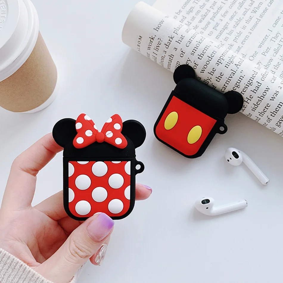 Чехол для наушников Airpods 2 чехол силиконовый медведь кошка молоко динозавр