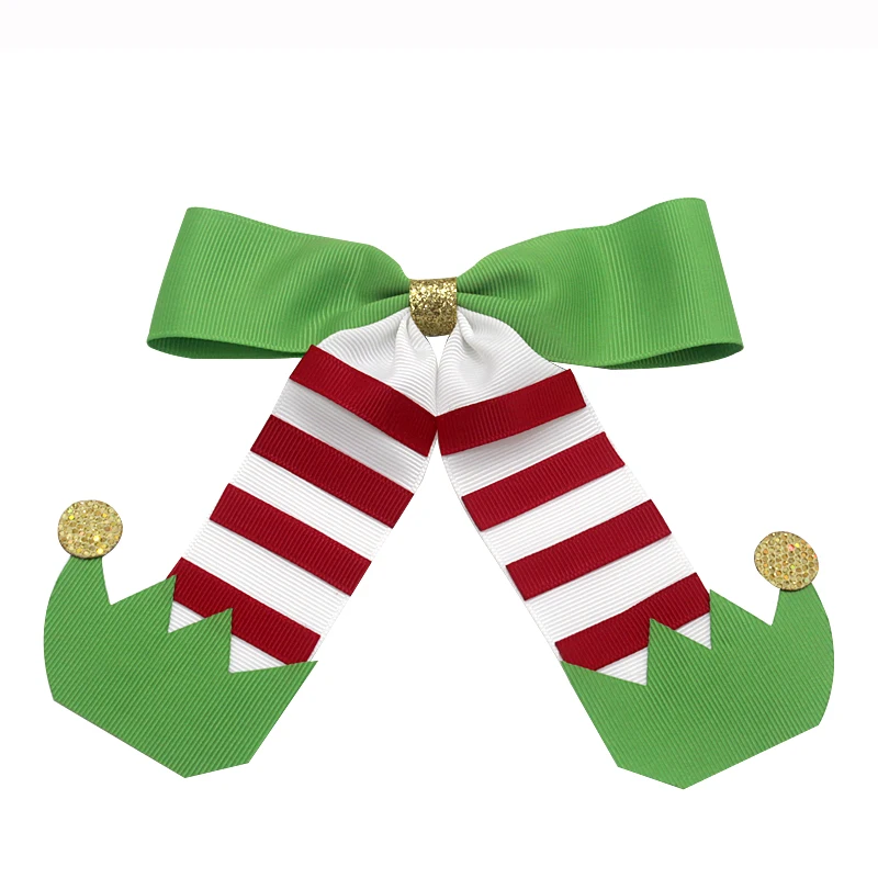 7 дюймов рождественские банты для волос бантики красного и зеленого цвета с