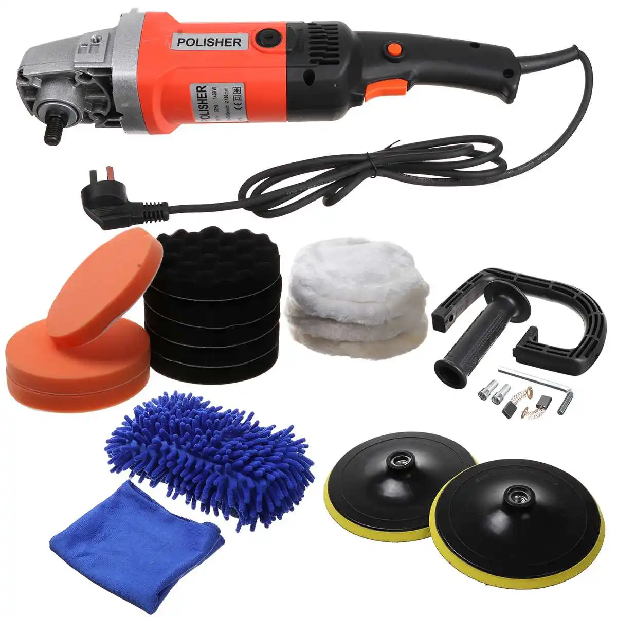 

1600W 220V Electric Polishing Machine Car Polisher Polish Grinder 8 Speed Adjustable Automobile Furniture Polishing Waxing Tool