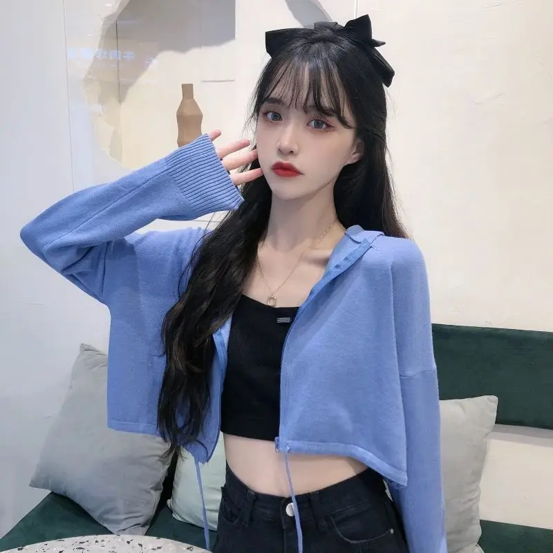 Женские свитера кардиган зимний свитер пальто короткий вязаный с открытым