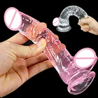 Мягкий Желейный фаллоимитатор для женщин, реалистичный огромный пенис с присоской, анальная Анальная пробка, G-spot, секс-игрушки для мужчин и женщин, мастурбатор
