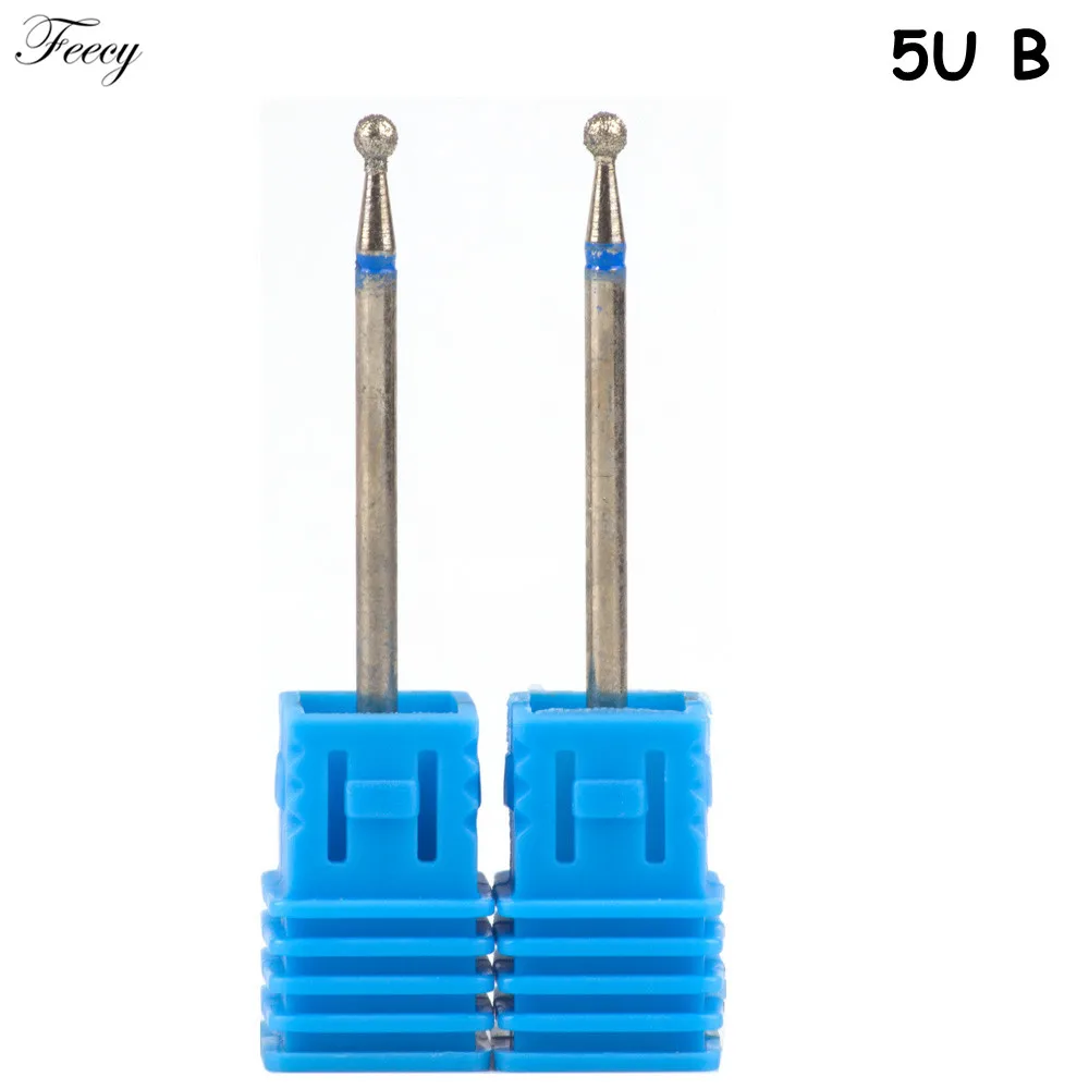 5U B 2PCS Алмазные сверла для ногтей, Набор насадок, фрезы для маникюра, корундовые насадки для маникюра, аксессуары для ногтей - Цвет: 5U B 2PCS