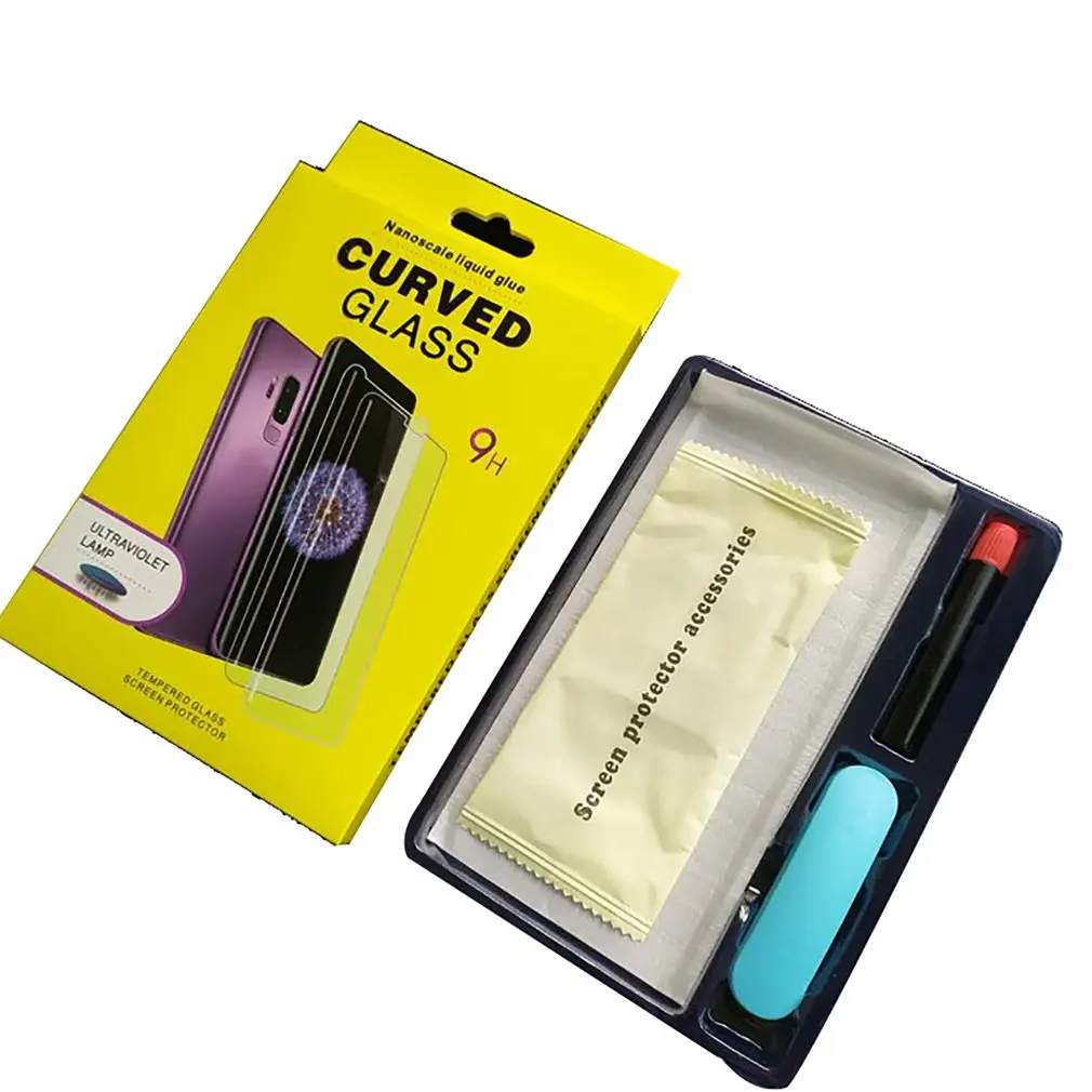 УФ закаленное стекло быстрая отверждения пленка для Samsung Note 9 8 S10 S9 S8 S7 HUAWEI Mate20Pro