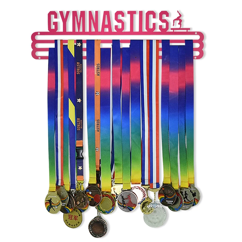 pink gymnastics Дональд Трамп, спортивная медаль для гонок, вешалка для бега, плавания, гимнастики, медаль, держатель, стойка, дисплей, подарок для мужчин и женщин, дропшиппинг - Цвет: pink gymnastics