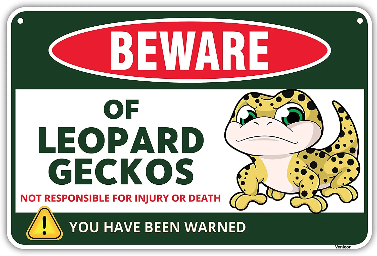 

Beware of Leopard Gecko Sign Aluminum - Leopard Gecko Tank Accessories - Gift for Leopard Gecko Lovers - Leopard Gecko