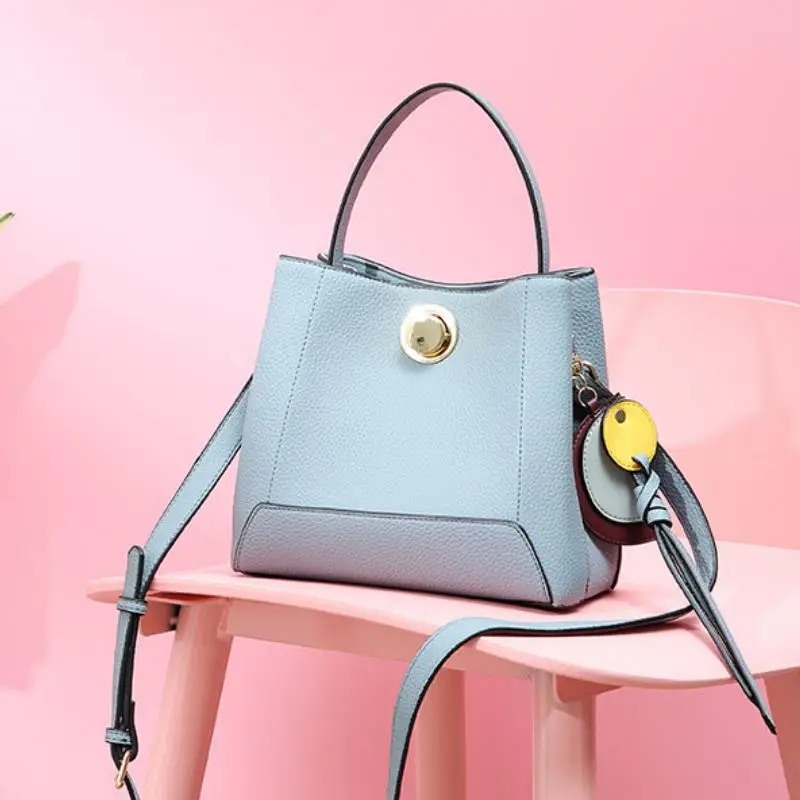 

Coolcept 2021 Brand Designer Women PU Leather Handbag Designer Black Bucket Vintage Shoulder Bag Ladies Casual Messenger Bag