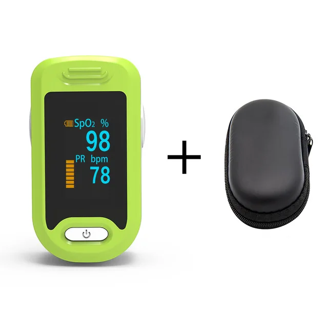 OLED Green With Case BOXYM медицинский Пульсоксиметр для пальцев кислородный пульсометр цифровой светодиодный пульсометр для здоровья Oximetro De Pulso - Цвет: OLED Green With Case