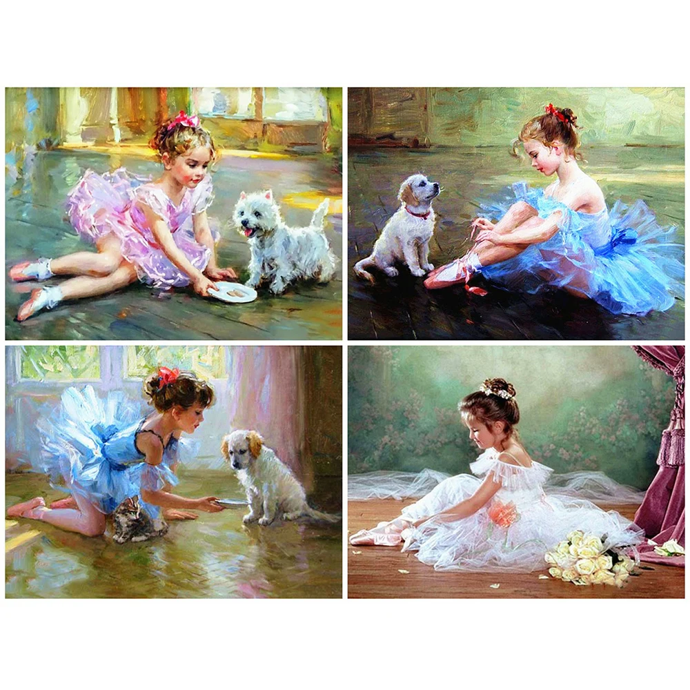 

Diy 5d Full Diamond Painting Embroidery Figure Ballerina Cross Stitch Square Round Drill Mosaic Decorative Art Hobby Gift