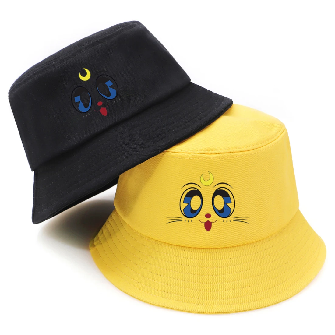 

Cute Expression Print Bucket Hats Summer Outdoor Foldable Panama Sunscreen Buckets Caps Man Woman Fashion Hip Hop Fisheman's Cap
