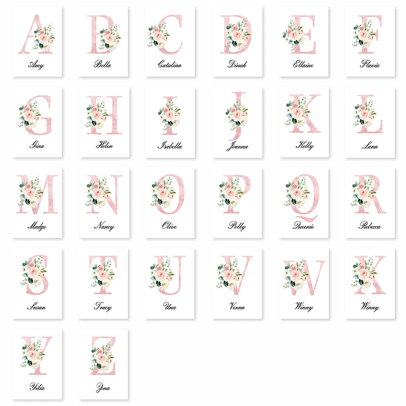 

New Born Baby Girls Room Painting Decoration Lovely Sweet Golden Crown Swan Cartoon Wall Art Custom Name Canvas Poster Decor