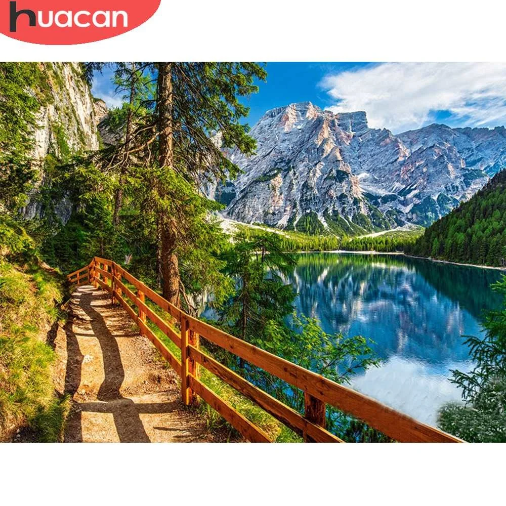 

HUACAN DIY Diamond Embroidery Mountain Landscape Diamond Painting 5D Natural Scenery New Arrival Room Decoration