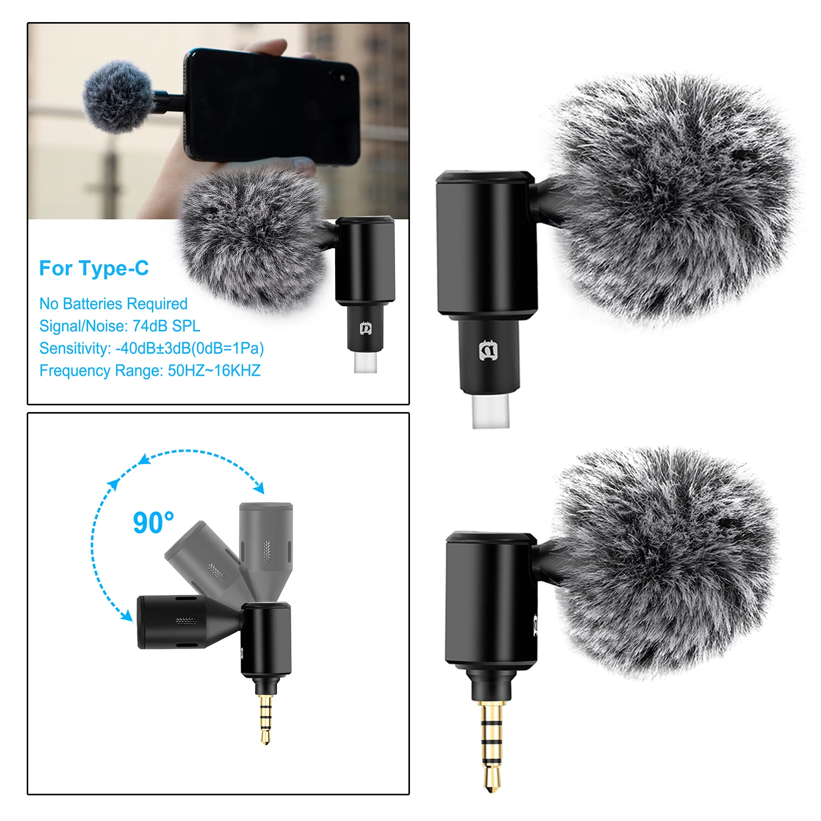 

Omnidirectional Condenser Microphone Phone Mic Plug and Play for Computer