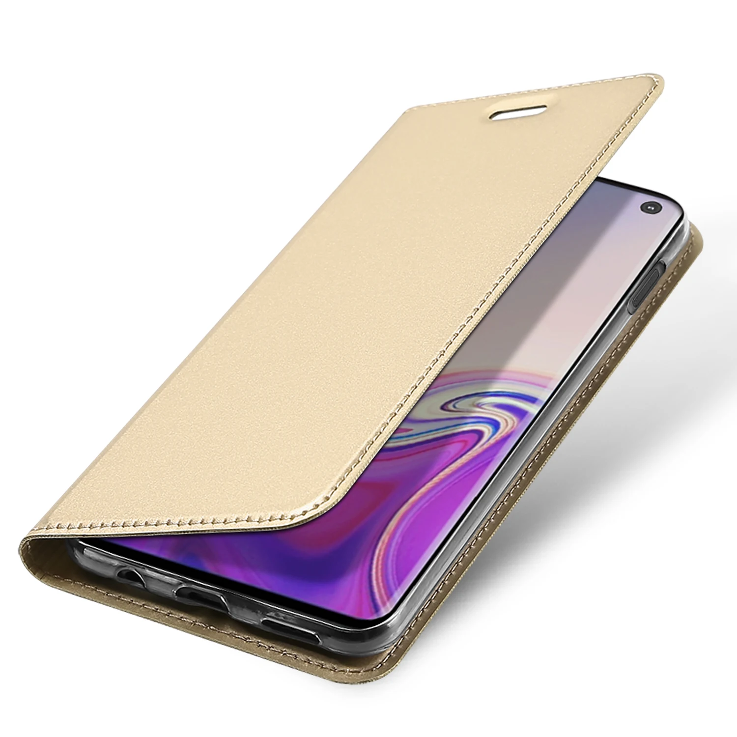 Для samsung Galaxy S10 Plus S10e роскошный Ультратонкий кошелек в виде блокнота чехол мягкий кожаный магнитный чехол для Galaxy S10 Note 10+ Plus - Цвет: Золотой