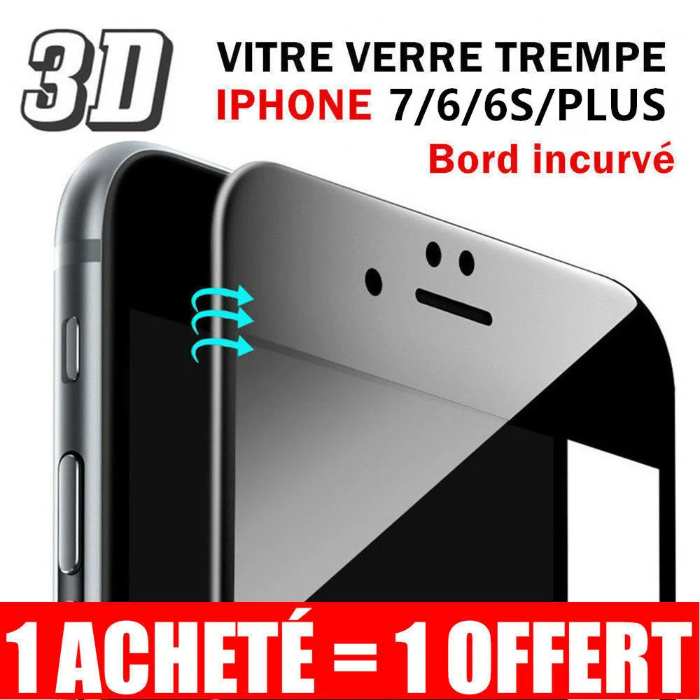 

Lot-2 VITRE 3D FILM PROTECTION ECRAN INTEGRALE VERRE TREMPE iPhone 7/6/6S/Plus