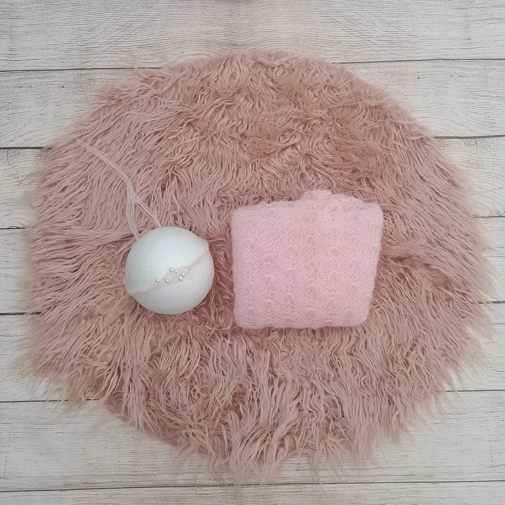 Детское круглое одеяло с длинным ворсом из монгольского искусственного меха для