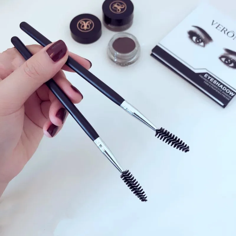 

Eye Makeup Brushes Wood Handle Eyebrow Eyelash Brushes Eyes Makeup Tools Spiral Mascara Brush