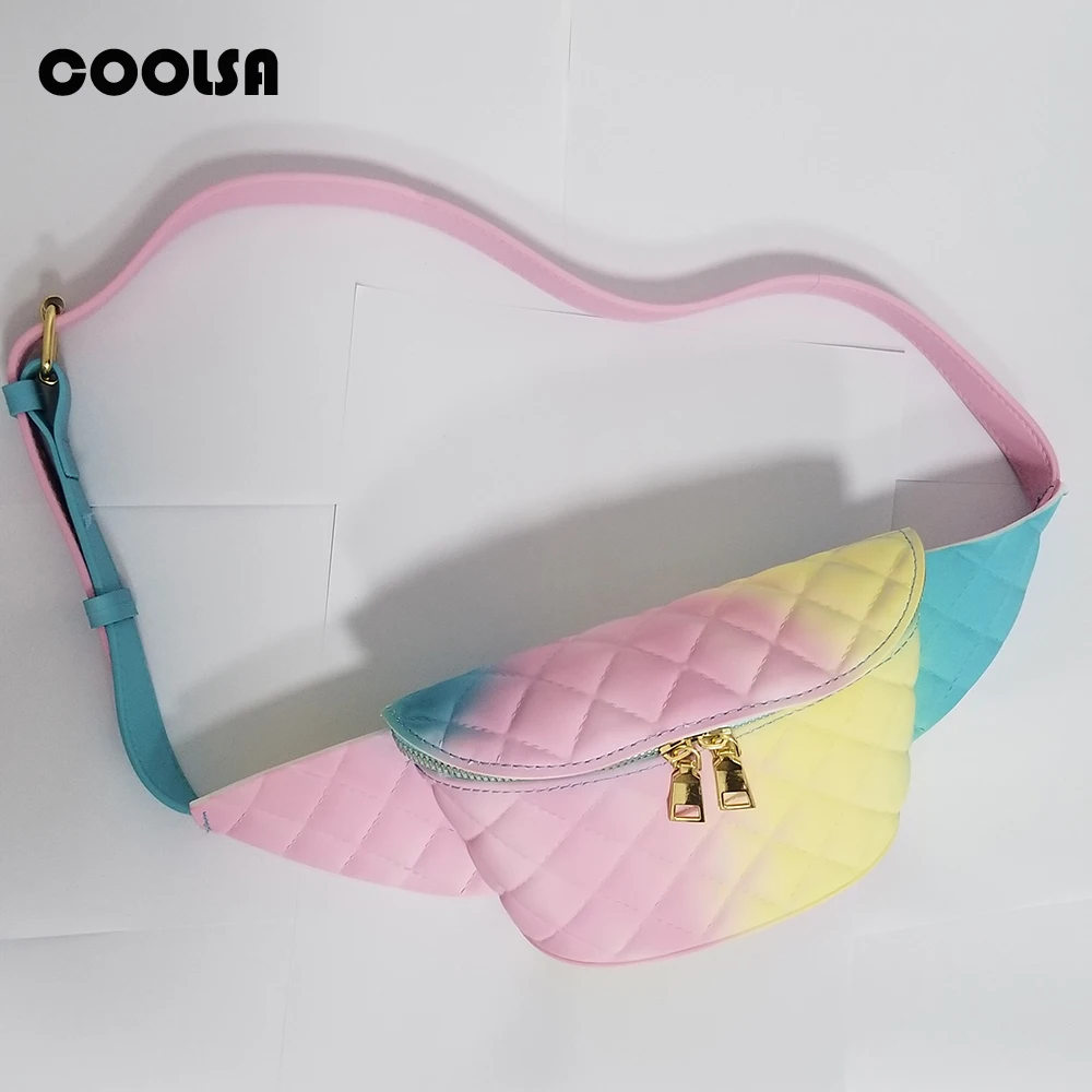 Модная женская поясная сумка из ПВХ Желе Радуга Fannypack высококачественный кошелек