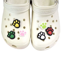 1pc colorful paws cat shoe charms buckle pvc croc jibz decoration accessorie for garden shoe wristband friends gathering gifts