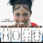 Детские черные волосы водостойкие челки долговечные временные татуировочные наклейки края волос сделай сам приспособление для укладки волос