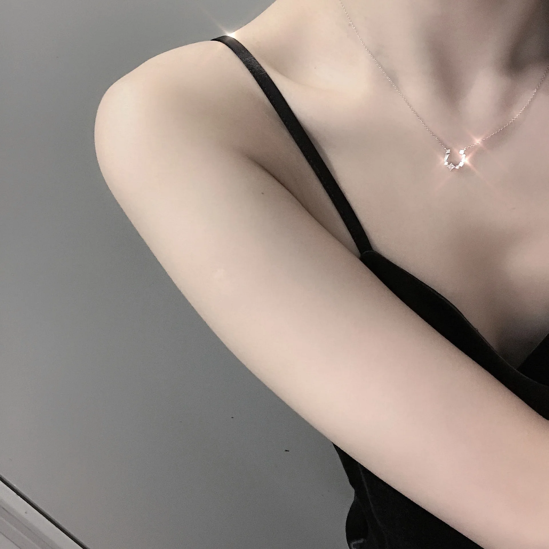 

YTF08 S925 Sterling Silver Diamond Necklace female clavicle chain