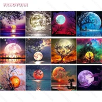 5d diy diamond painting night moon series full round square drill diamond embroidery handcrafts mosaic art home decoration gift