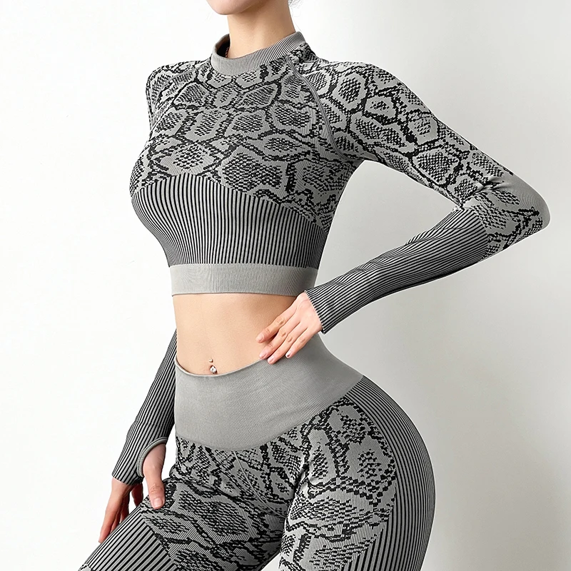 Спортивная Женская высокоэластичная облегающий влагоотводящий костюм для йоги