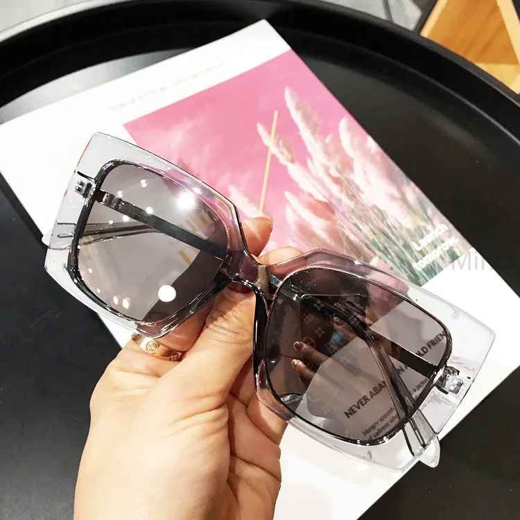 2019 fashion candy color sunglasses for ladies pink frame transparent ocean lens men's vintage square uv FML | Аксессуары для