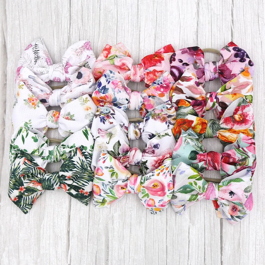 Новое поступление Повязка на голову с бантом и принтом Модный детский головной