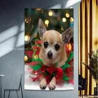 lovely pet dog tapestries cartoon kawaii animals wall hanging for living room wall carpet home dorm decor yoga blanket tapestry