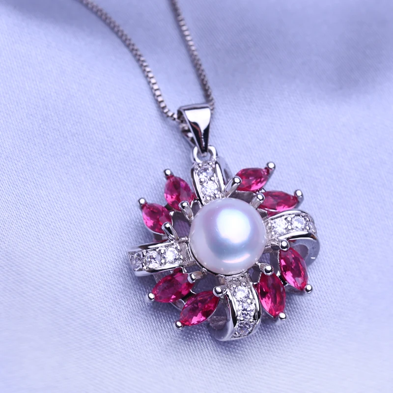 Женский ювелирный комплект из серебра 925 пробы с натуральным жемчугом - купить по