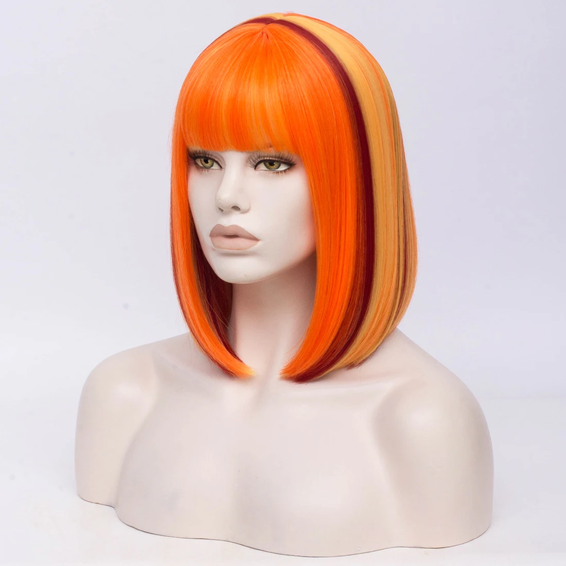 Синтетические парики Similer для женщин Боб короткие прямые волосы оранжевый парик
