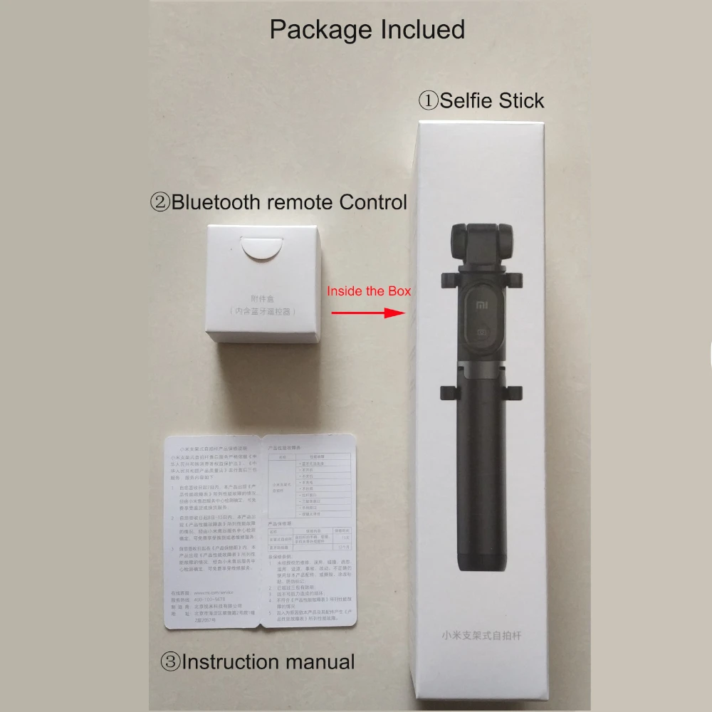 Оригинальная селфи-палка для телефона xiaomi совместимая с bluetooth мини-штатив