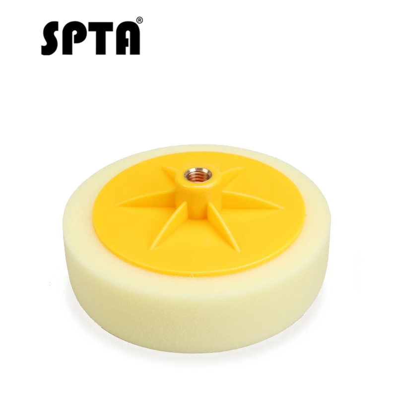 Yellow Medium Pad SPTA 6 дюймов/150 мм полировальный диск с M14 резьбой опорная пластина автомобильная краска воск полировка губка полировальный диск для RO полировщик - Цвет: Yellow Medium Pad
