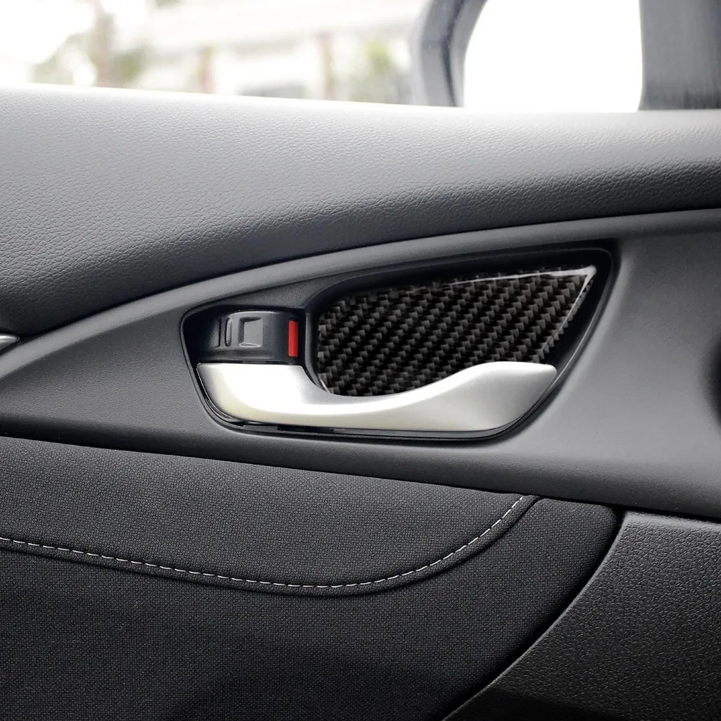 

4pcs/set Car Trim Cover For Honda Civic 2016-2020 Interior Real Carbon Fiber High Quality