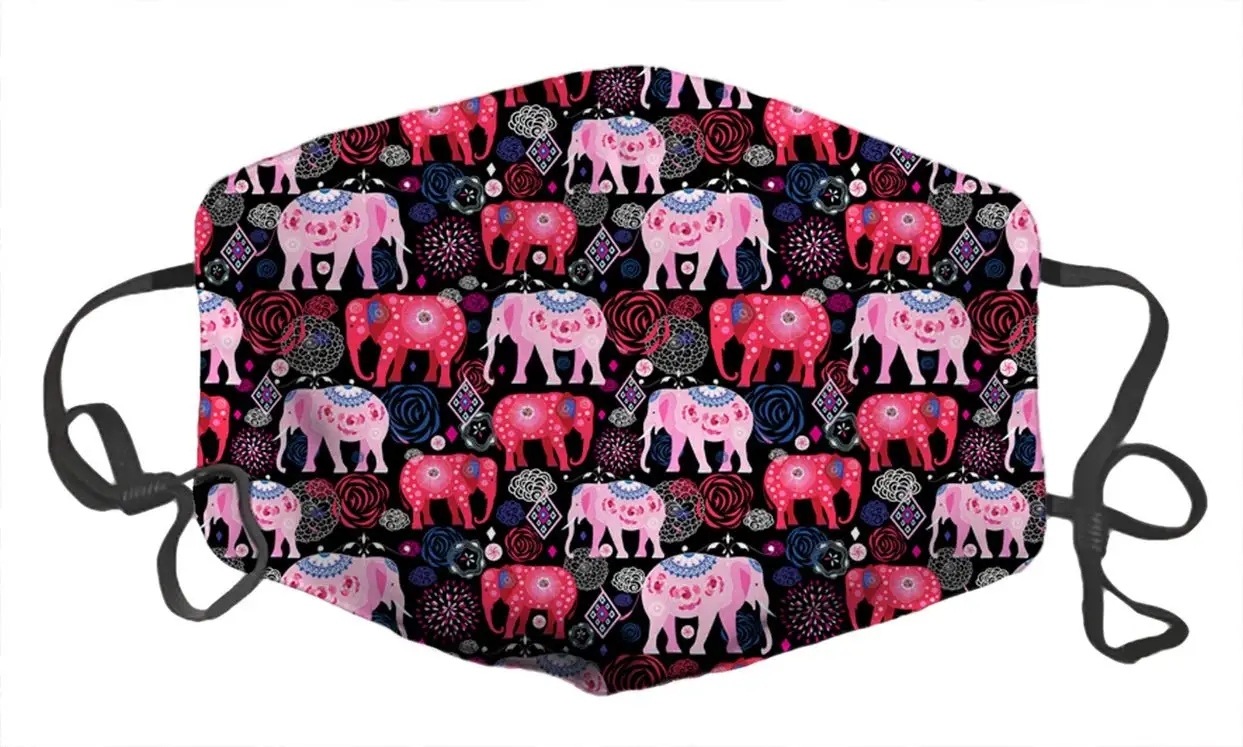 

Маска-Балаклава из украшение для лица хлопка, Пылезащитная, грязеотталкивающая, для лобового стекла (красивые слоны с цветами)