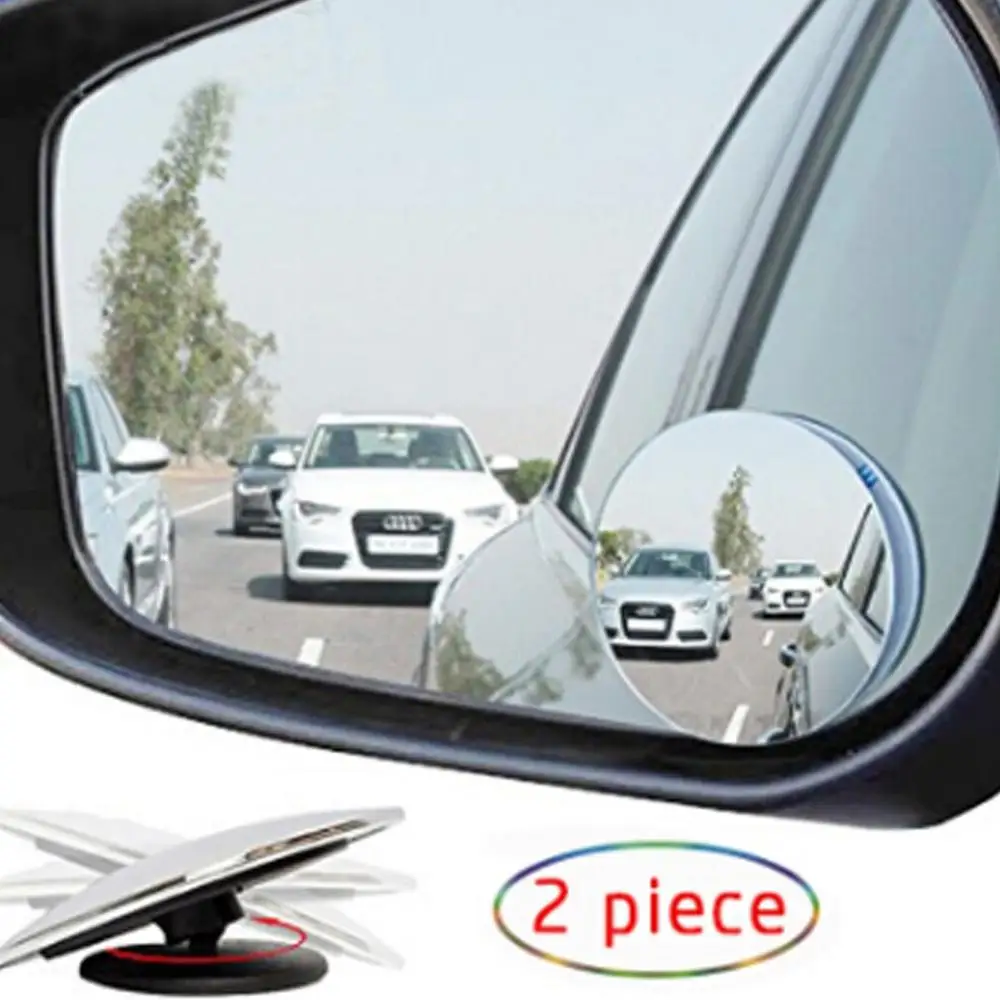 

Hot Blind Spot Removal Mirror(2 pcs) 360 Degree Framless Wide Angle Round Convex Mirror Side Blind spot Rear view Parking Mirror