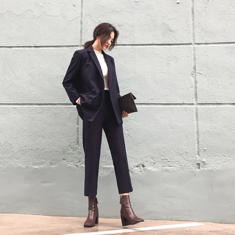 Весенние и летние Свободные корейские повседневные Костюмы женские офисные