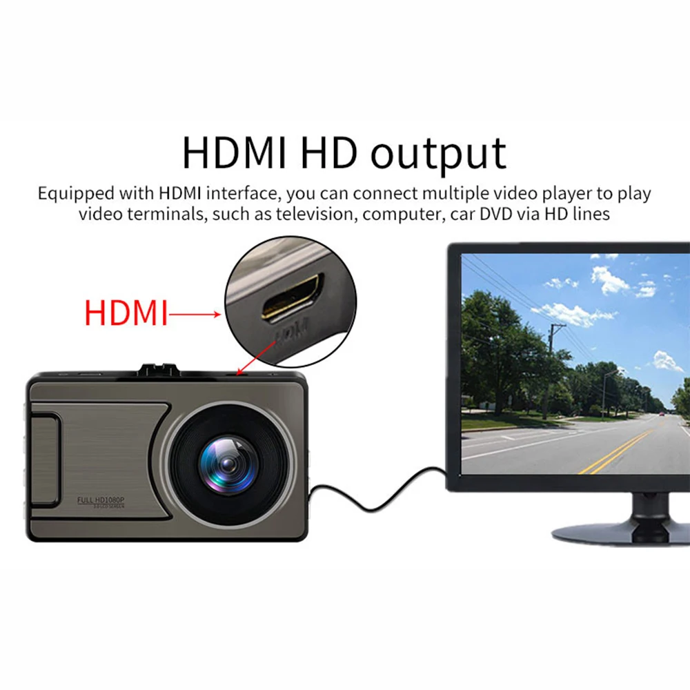 Новейшая 3 дюймовая Автомобильная видеорегистратор 1080P DVR Автомобильный с углом