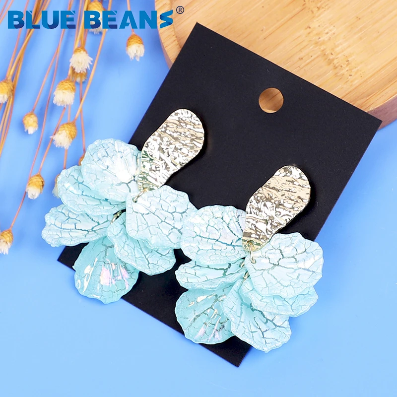 BLUE BEANS Small Flower Earrings Girls Fashion For Women Statement Drop Jewelry Punk Minimalist Earings Cute | Украшения и